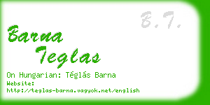 barna teglas business card