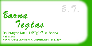 barna teglas business card